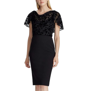 LAUREN RALPH LAUREN Women's Size 4 Dalen Metallic Floral Cocktail Dress NWT